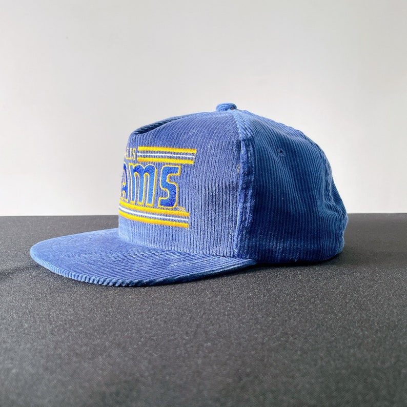 Vintage Los Angeles Rams Corduroy Snapback Hat Made Usa OSFA 